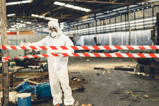 Professional Biohazard Cleanup technician working in Milford, NH